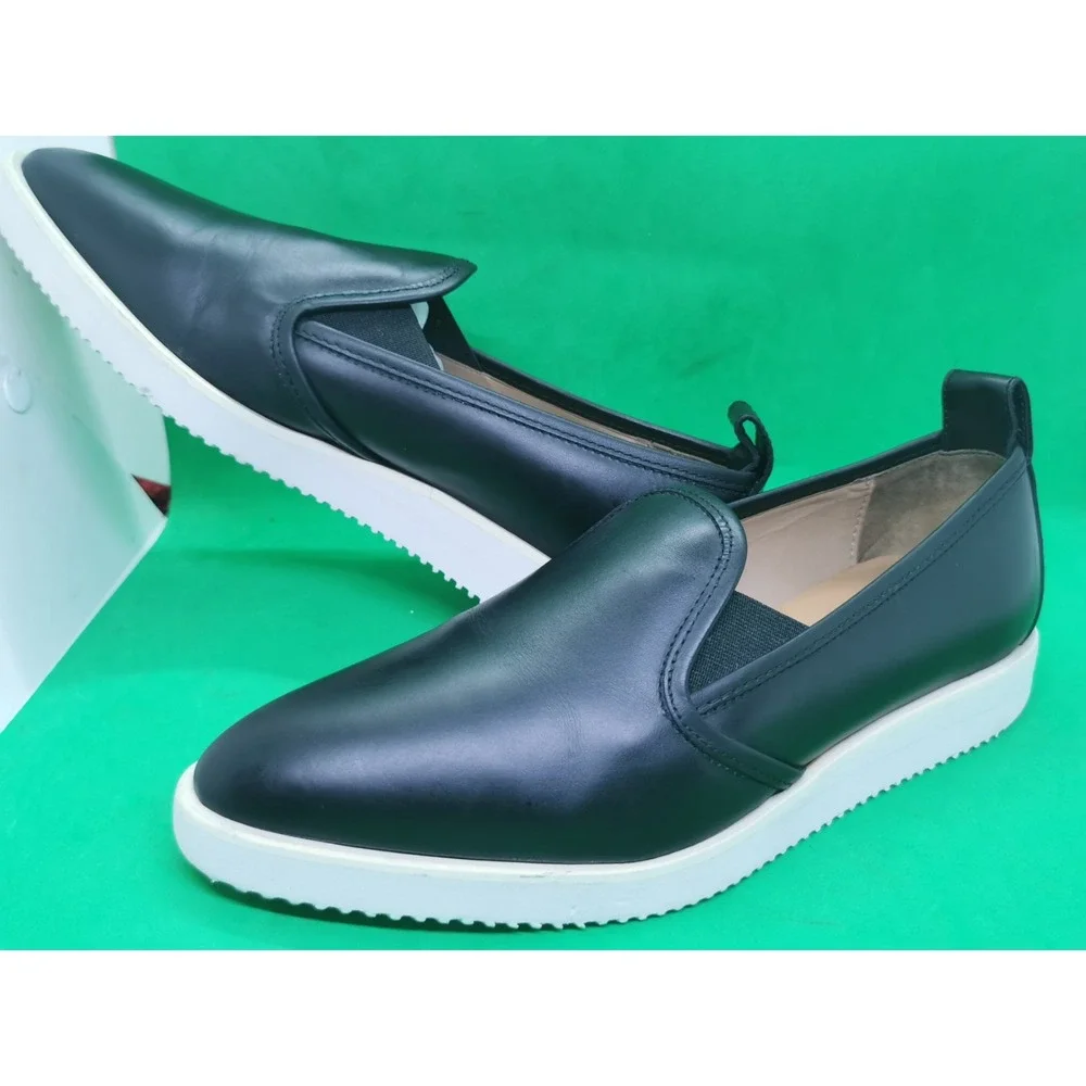 Everlane Women's Black Leather Slip On Platform Casual Size 7.5 Comfort Shoes